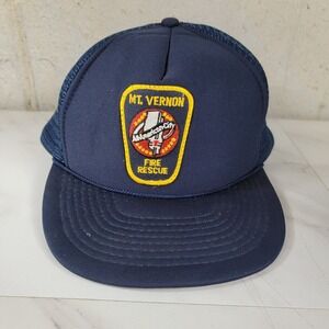 Mt Vernon Fire‎ Dept Patch Hat Firefighter EMS Strapback Baseball Cap VGC